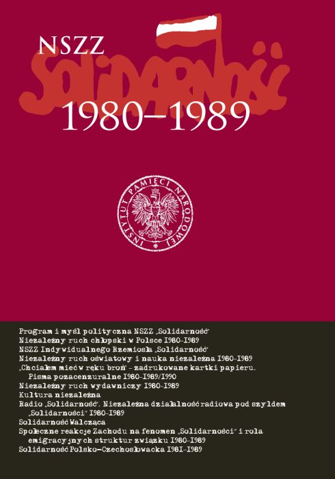 Okładka NSZZ „Solidarność” 1980–1989. Ruch społeczny